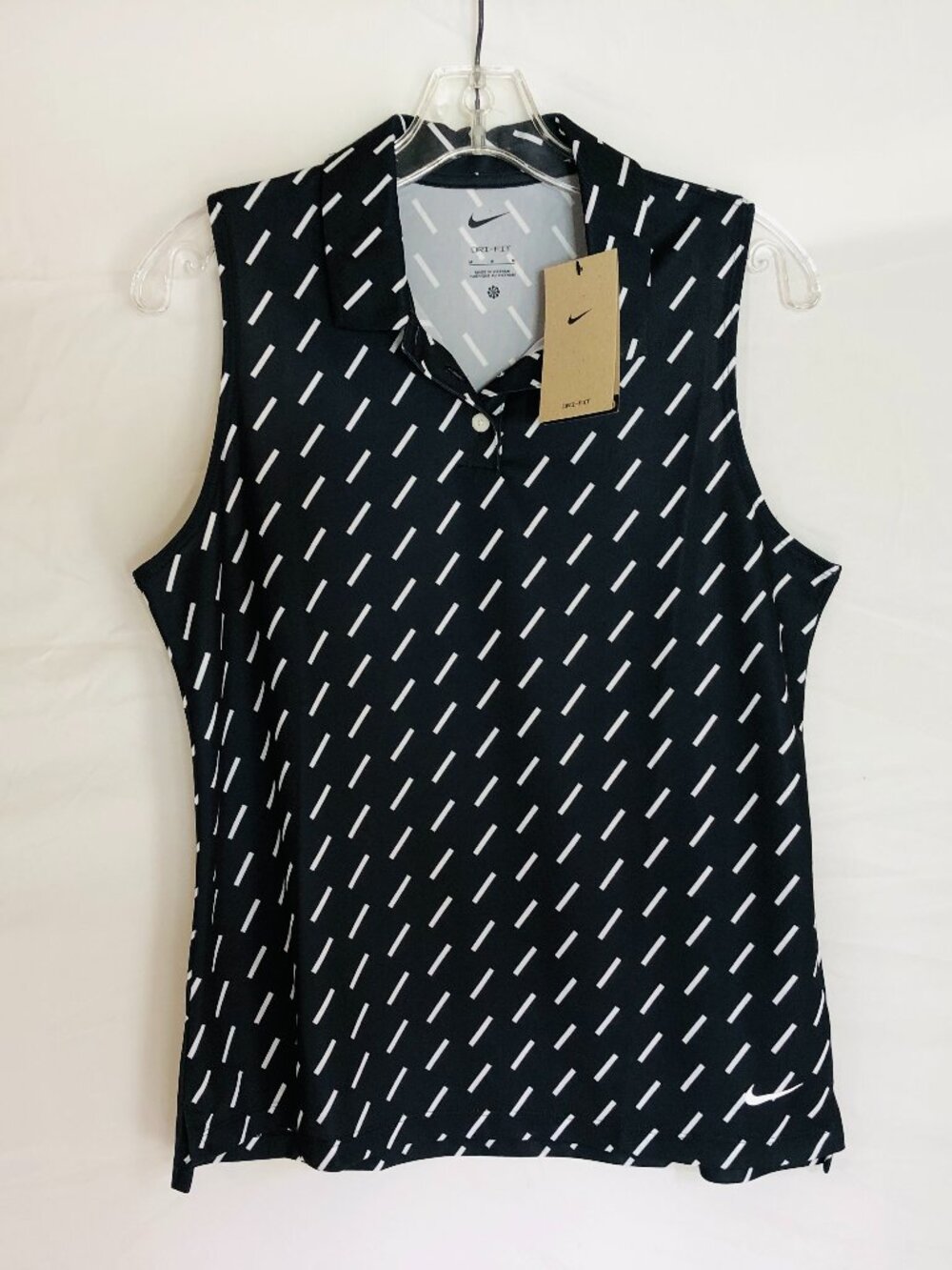 NEW Nike Golf Women's Size Medium Sleeveless Geometric Polo Shirt NWT